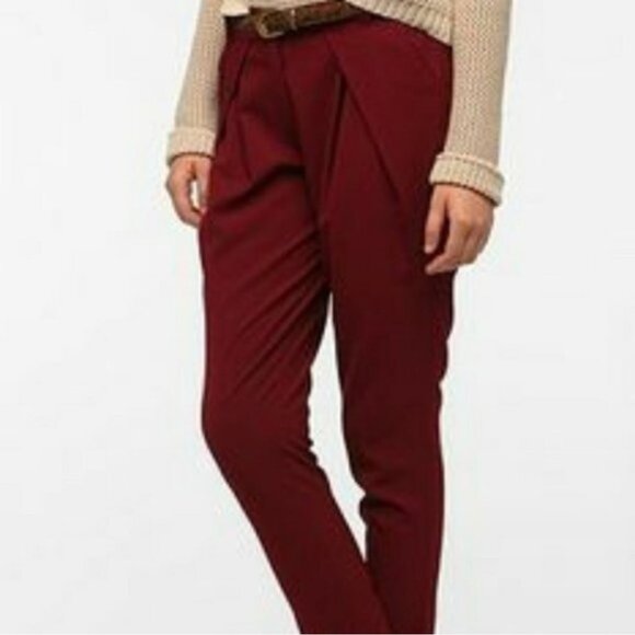 Urban Outfitters Sparkle & Fade Trousers Red Rogue 2 - Picture 2 of 8